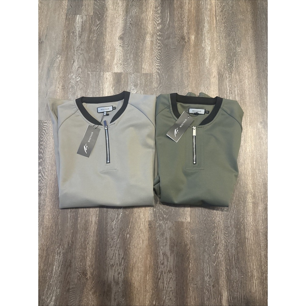 Mauvais Monaco Premium Qtr Zip Short Sleeve Pullover Men's 3XL NWT Qty 2